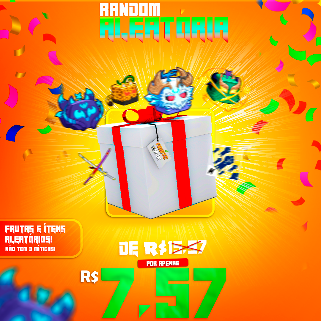 [👑] - QUALQUER FRUTA, CDK , GOD HUMAN E ATÉ SEA 3  - 100% ALEATÓRIA!!!🤩