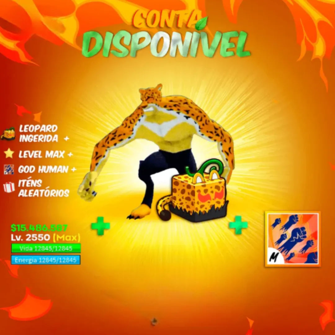 [🐆] - LEOPARD INGERIDA + LEVEL MAX + GOD HUMAN + GUIA EXCLUSIVO - TUDO GARANTIDO!!! 🤩