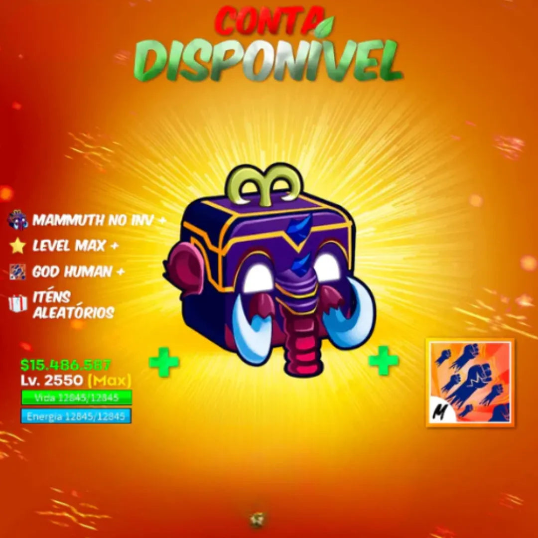 [🦣] - MAMMUTH NO INV + LVL MAX + GOD HUMAN + GUIA PVP - TUDO GARANTIDO!!! 🤩