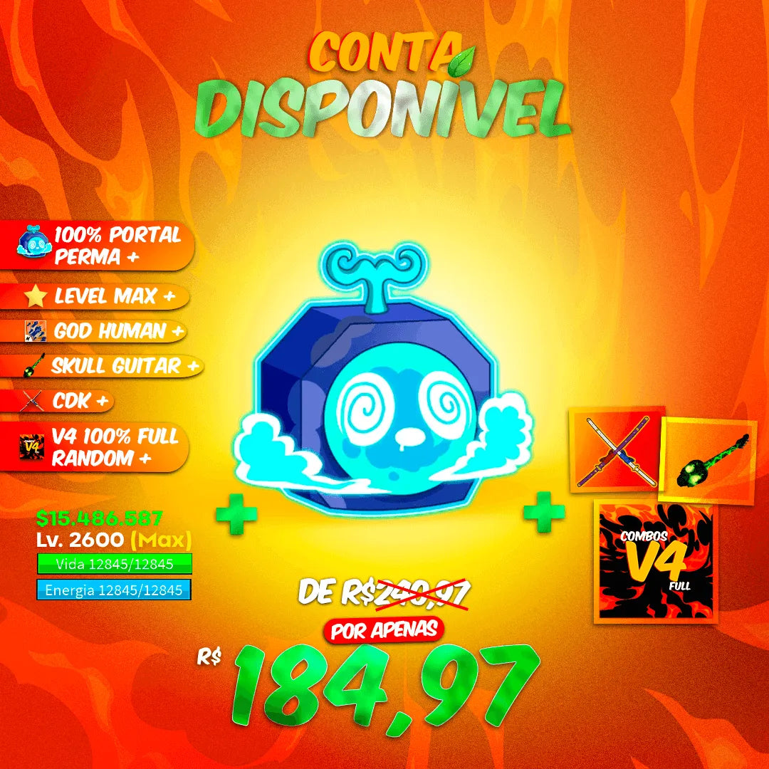 [🫐] - PORTAL PERMA + V4 RANDOM FULL + CDK + SOUL GUITAR + GOD HUMAN + GUIA EXCLUSIVO - LENDÁRIO!!!